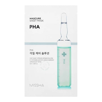 Missha PHA skincare product packaging on a white background. icelnd