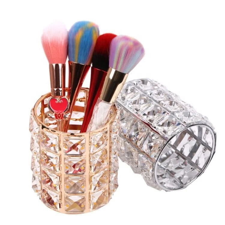 Handcrafted Crystal Makeup/Nail Brush Holder - LB BEAUTY
