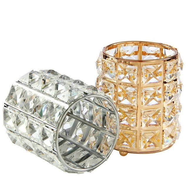 Handcrafted Crystal Makeup/Nail Brush Holder - LB BEAUTY