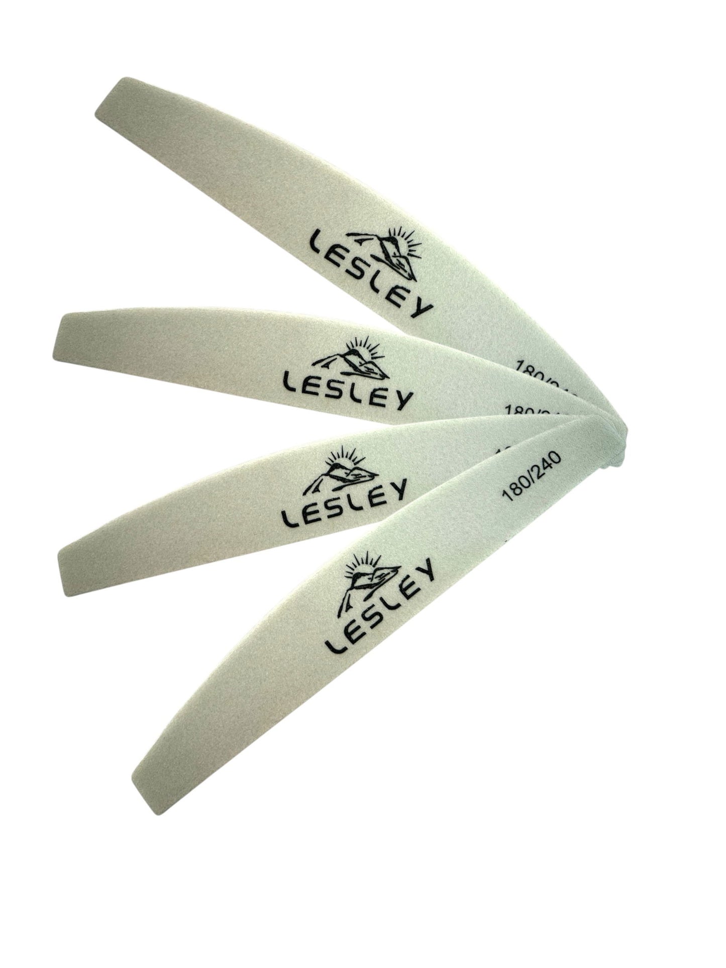 Lesley Half Moon Nail Buffer Grey 180/240 - LB BEAUTY