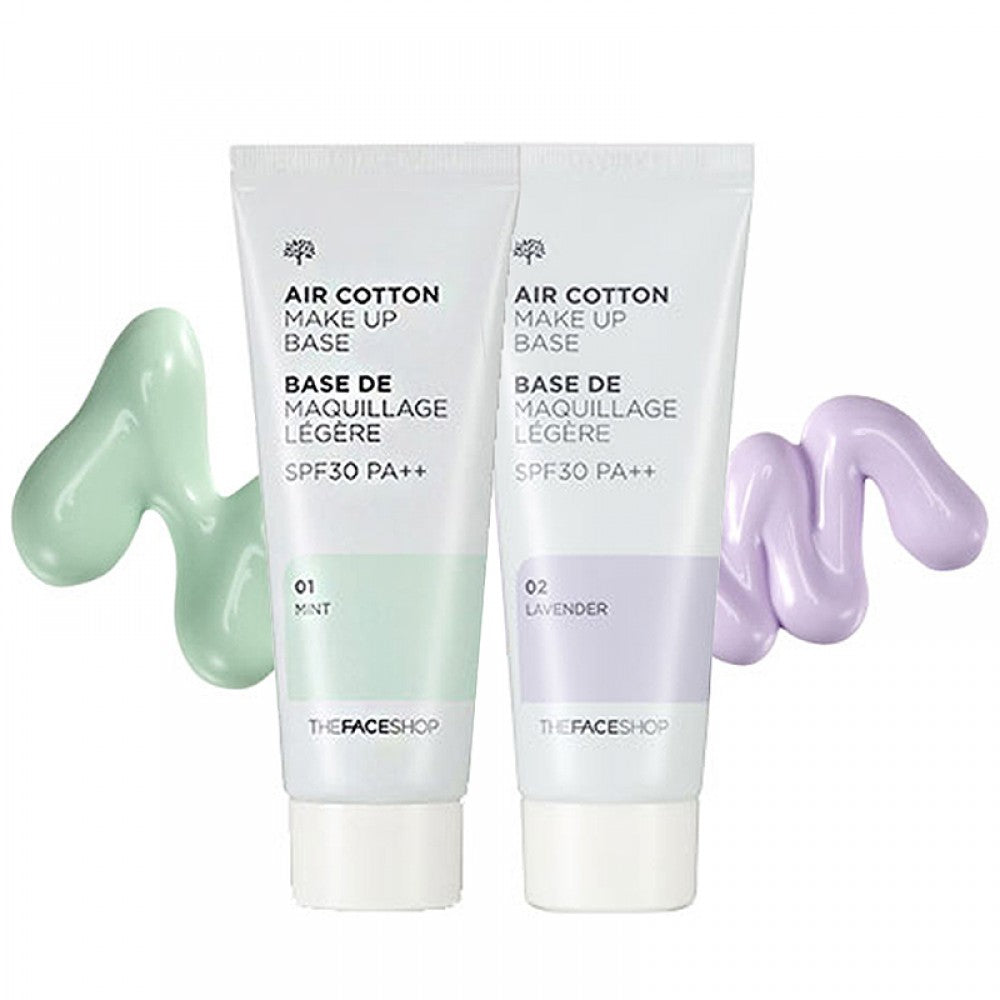 The Face Shop Air Cotton Makeup Base SPF30 PA++, #02 Lavender - LB BEAUTY