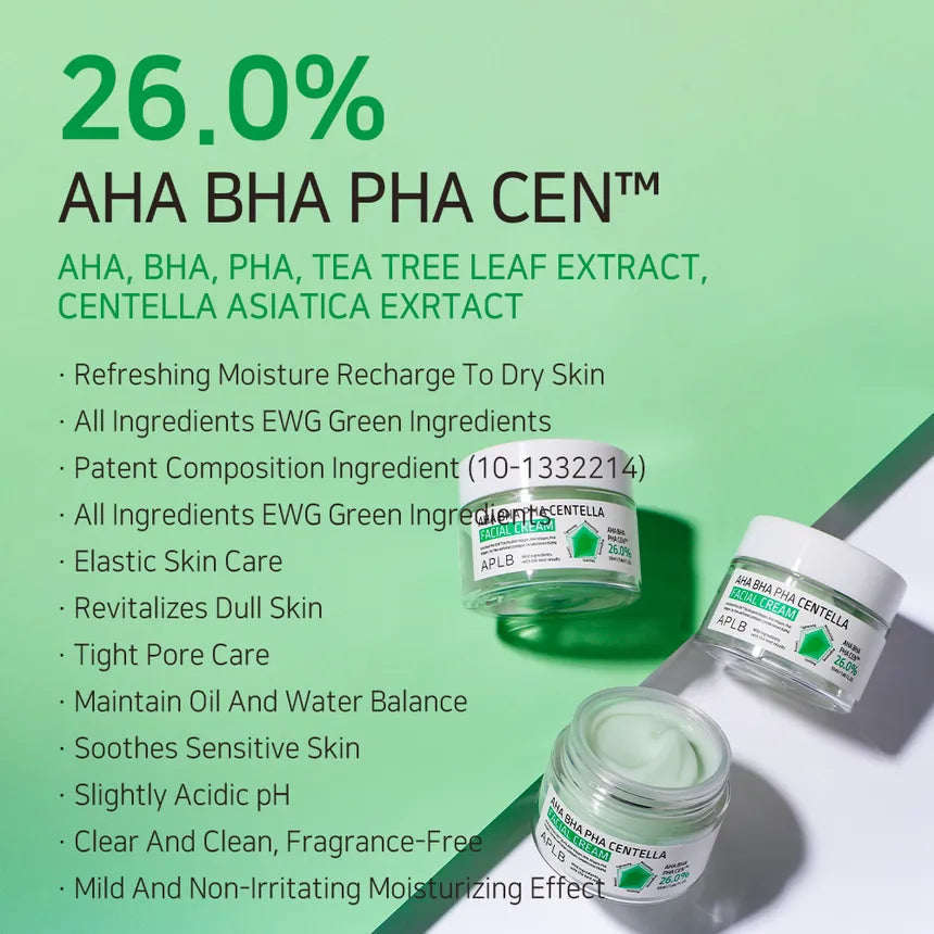 APLB AH BHA PHA Centella Facial Cream 55ml