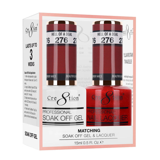Cre8tion Matching Color Gel & Nail Lacquer 276 Hell Of A Deal - LB BEAUTY 