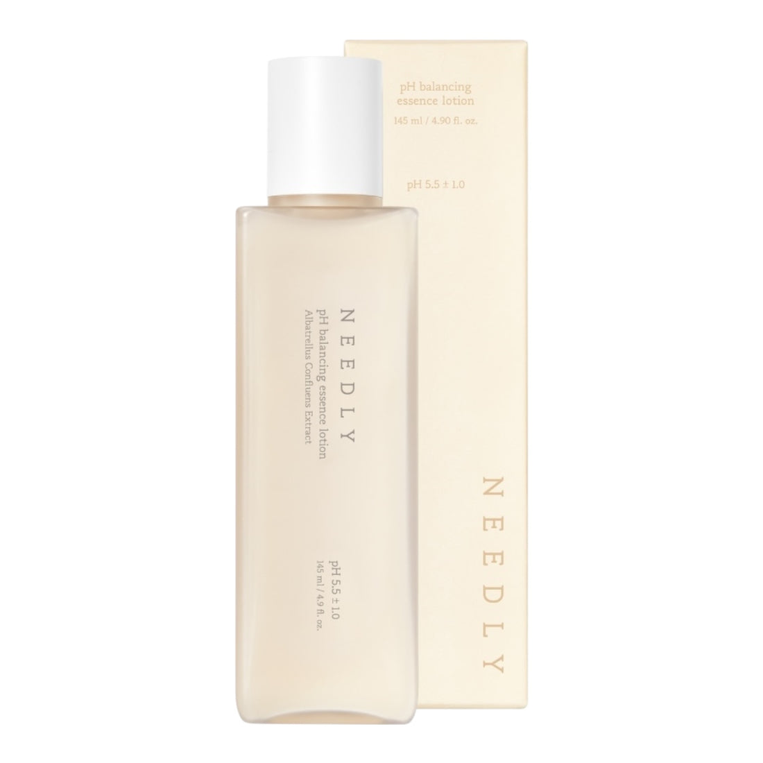 NEEDLY pH balancing toner bottle and box on a white background. Iceland