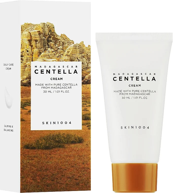 SKIN1004 Madagascar Centella Cream packaging and tube on a white background