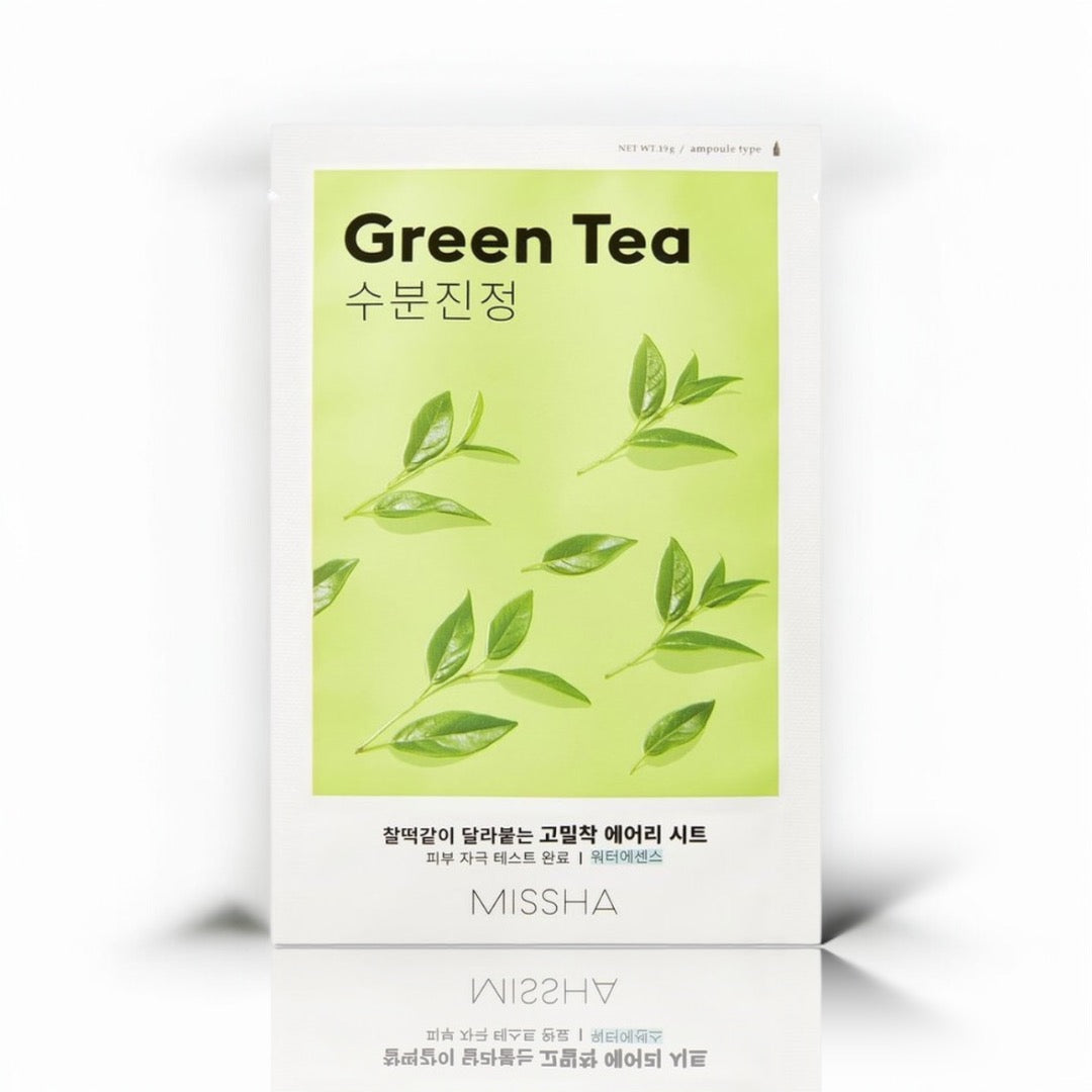 Missha Airy Fit Sheet Mask Green Tea - LB BEAUTY 